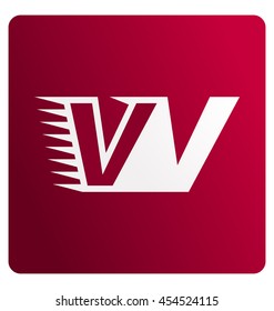Two letter composition for initial, logo or signature started by V letter