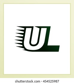 Two letter composition for initial, logo or signature started by U letter