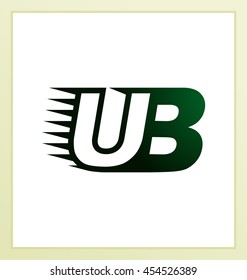 Two letter composition for initial, logo or signature started by U letter