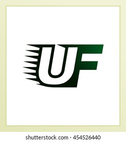 Two letter composition for initial, logo or signature started by U letter