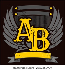 Two Letter Nama Badge Design Suitable for Tshirt, Clothing, Varsity Emblem, Embroidery etc for Club , Class , Groups symbol, and much more