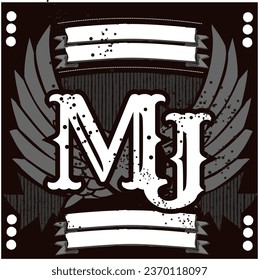 Two Letter Nama Badge Design Suitable for Tshirt, Clothing, Varsity Emblem, Embroidery etc for Club , Class , Groups symbol, and much more