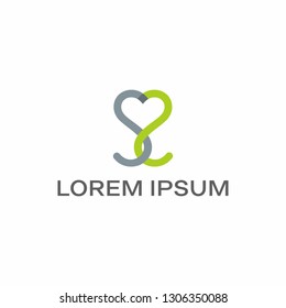 Two letter S form heart for pharmacy company