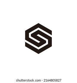 Two letter S hexagon geometric symbol simple logo vector