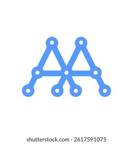 two letter A with technology theme style. letter logo for technology company.