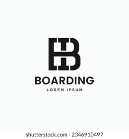 Two letters abbreviation BI or IB logo design concept, overlapping letters B and I business identity