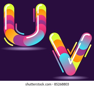 Dos letras de alfabeto disco. Ilustración del vector