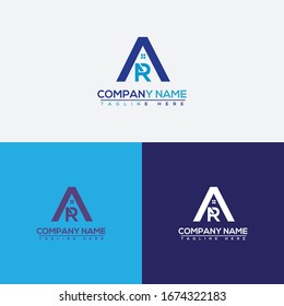  Dos letras A&R. Diseño lujoso, sencillo, minimalista y elegante del logotipo de AR. Plantilla de ilustración del vector.