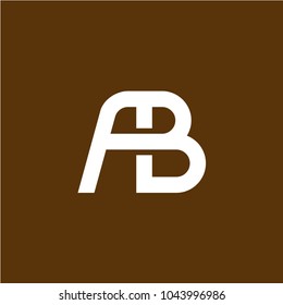 Two letters A and B ligature logo. Letters AB together sign. Line style link symbols. Text icon.