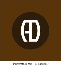 Two letters A and D ligature logo. Letters AD together sign. Line style link symbols. Text icon.