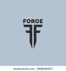Plantilla de diseño de logotipo en monograma F de dos letras. Ilustración vectorial.
