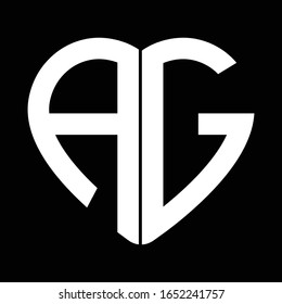 Two letters A and G forming heart shape monogram