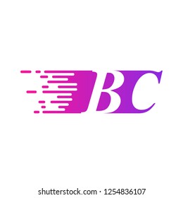two letters initials fast moving logo