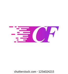 two letters initials fast moving logo
