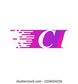 two letters initials fast moving logo
