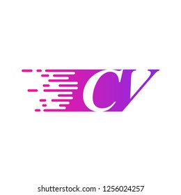 two letters initials fast moving logo
