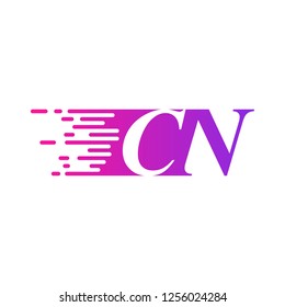 two letters initials fast moving logo
