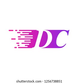 two letters initials fast moving logo