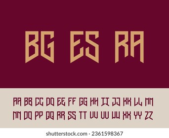 Two letters monogram alphabet template. Logo design letters set.