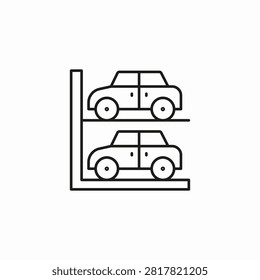 two level car parking icon sign vector