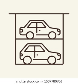 Two level parking line icon. Car, parking, car park. Public services concept. Vector illustration can be used for topics like service, technology, advertising