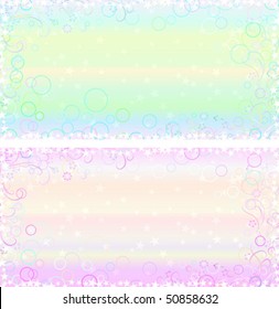 Two light pastel backgrounds with fantasy frames