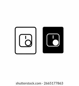 Dos iconos de interruptor de luz, uno blanco y otro negro, que muestran el control de potencia.