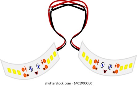 two Light-emitting diode Strip with intertwined colored wires logo for design industry concept