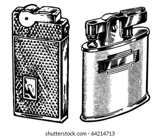 Two Lighters - Retro Clipart Illustration