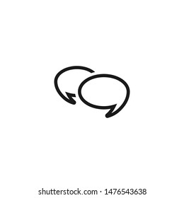 two line chat speech bubble  isolated on white background. Vector flat icon. Tint, hint. Conclusion, communication, education picture. Help window.