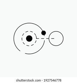 El círculo de dos líneas está oscuro. La astronomía de la estrella de la luna espacial eclipse el sol abstracto abstracto oscuro abstrak, vector, símbolo, logotipo, icono, signo, Ilustración Minimalista.