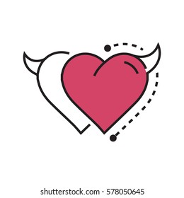 Two Line icon Style Heart Devil pink