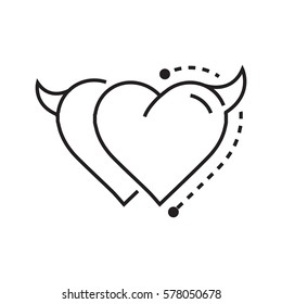 Two Line icon Style Heart Devil