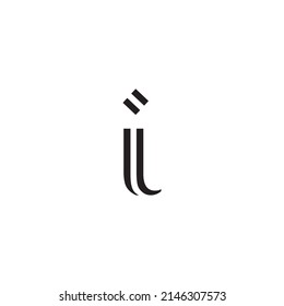 Two line letter i and L simple symbol logo vector