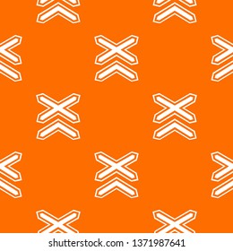 Two line non barrier railways pattern vector orange for any web design best