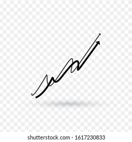 Two Line twisty Rising arrows. Stock vector illustration isolated on white background