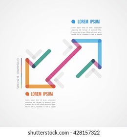 two linear diagonal arrows infographics