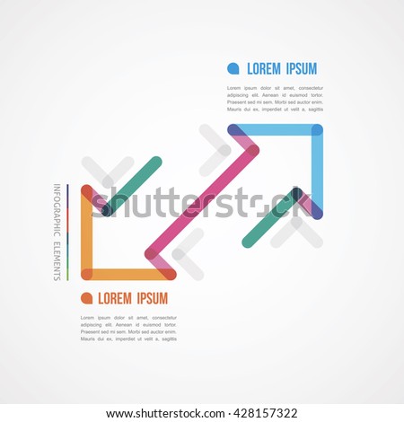 two linear diagonal arrows infographics