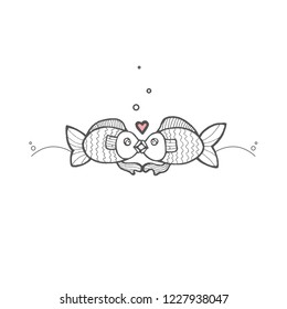 two linear fish for wedding decor. kiss