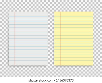 Two lined paper form. Template of blank notepad on isolated background.vector eps10