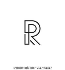 two lines letter P and R simple symbol logo vector