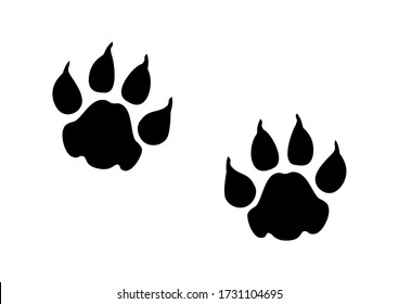 Two lion paws as silhouette drawings