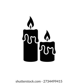 Two Lit Candles Icon for Calm Ambience and Relaxation