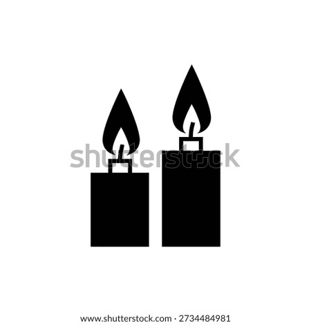 Two Lit Candles Icon Representing Calm, Ritual and Relaxation