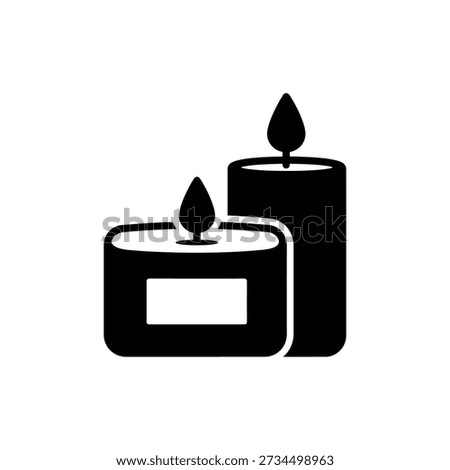 Two Lit Candles Minimal Cozy Home Decor Icon