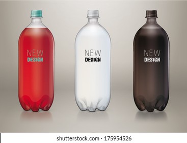 Two liter transparent plastic bottle for new design. Sketch style