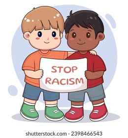 Zwei kleine Jungen Kampagne gegen Rassismus 