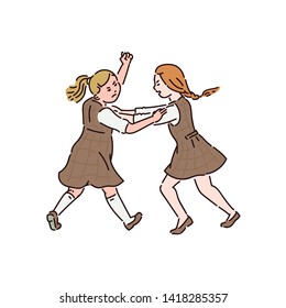 Girls Fighting In Dresses