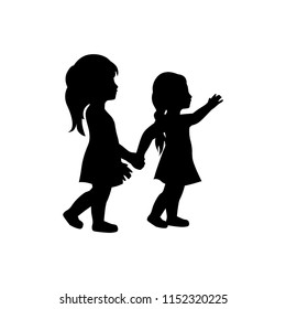 two little girls, logo icon