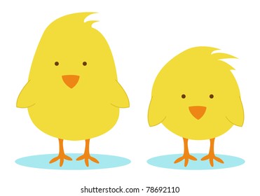 two little yellow chickens